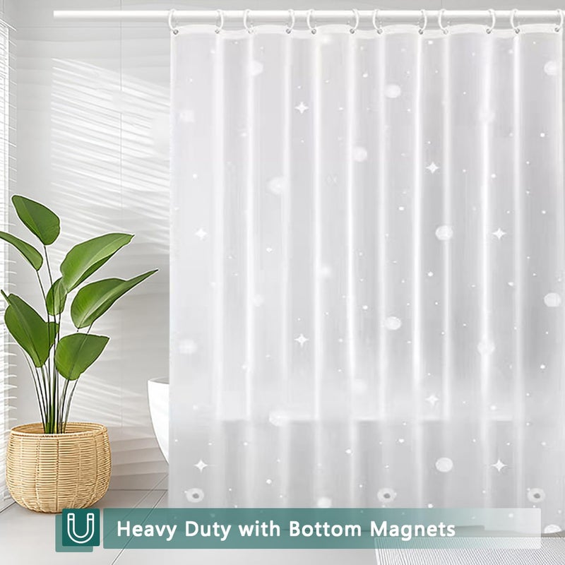 jssablo Shower Curtain Liner, 100% Waterproof Peva Shower Curtains with 3 Duty Heavy Bottom Magnets and 12 Rust Proof Grommets, 72x72 Weighted Shower Liner for Shower Stall, Bathtubs - Image 3